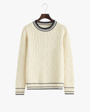 סוודר צווארון פס לגבר