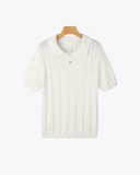 סריג פולו צמות קצר שרוול