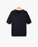 סריג פולו צמות קצר שרוול