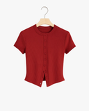 טופ כפתורים קצר