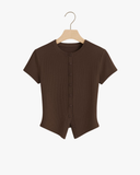 טופ כפתורים קצר