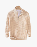 סריג Cable Knit חצי רוכסן