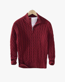 סריג Cable Knit חצי רוכסן