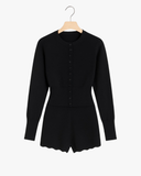 סט סוודר נפוח כפתורים  נשים