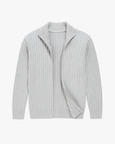 גקט רוכסן ארוך עם טקסטורה