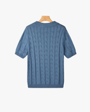 סריג פולו צמות קצר שרוול