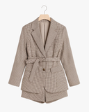 סט מחויט משבצות נשים