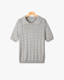 סריג פולו צמות קצר שרוול