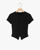 טופ כפתורים קצר