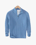 סריג Cable Knit חצי רוכסן