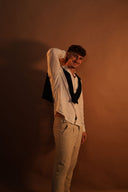 מכנס מחויט סטרצ'י חגורה מובנית