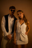 סט ריזורט קלאסי לבן נשים